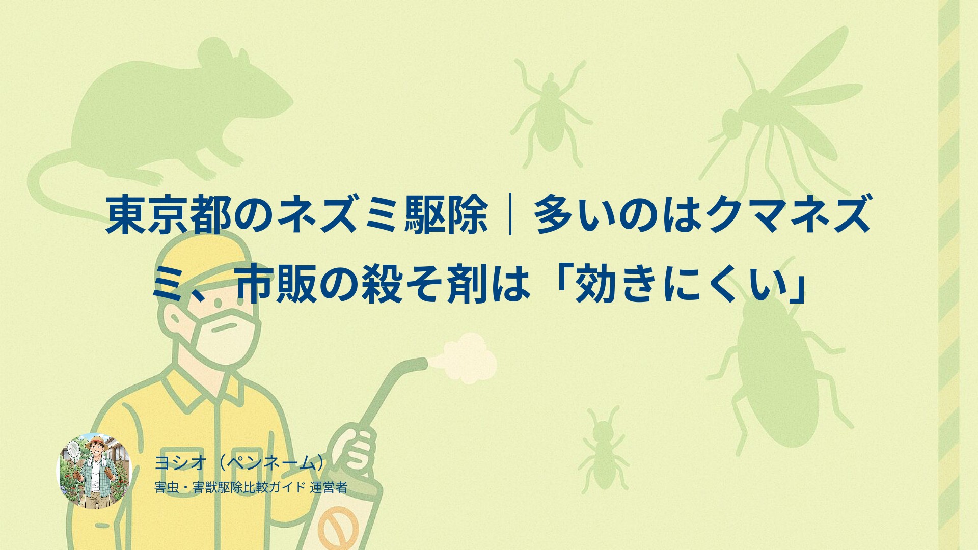 東京都のネズミ駆除｜多いのはクマネズミ、市販の殺そ剤は「効きにくい」