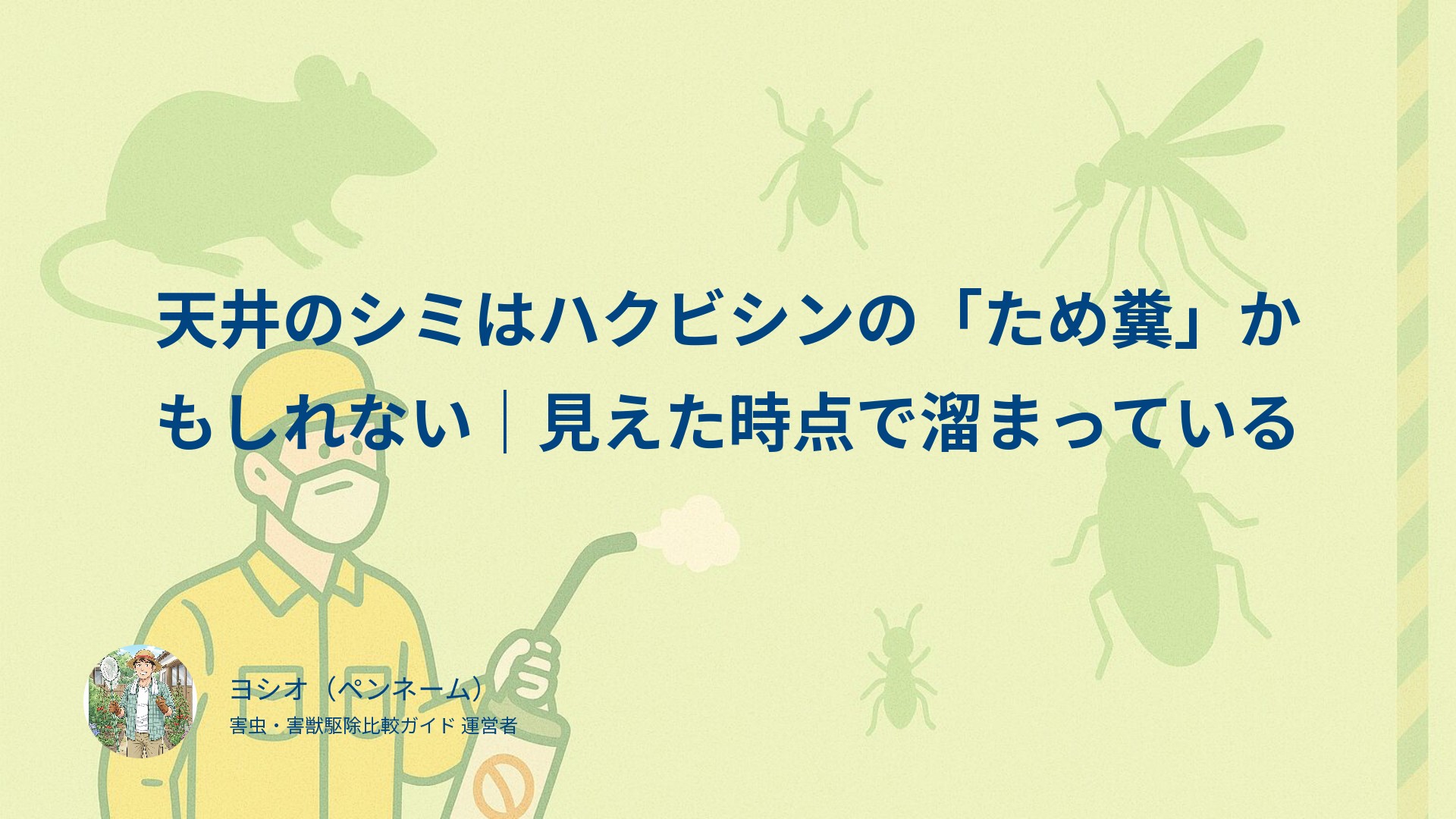天井のシミはハクビシンの「ため糞」かもしれない｜見えた時点で溜まっている