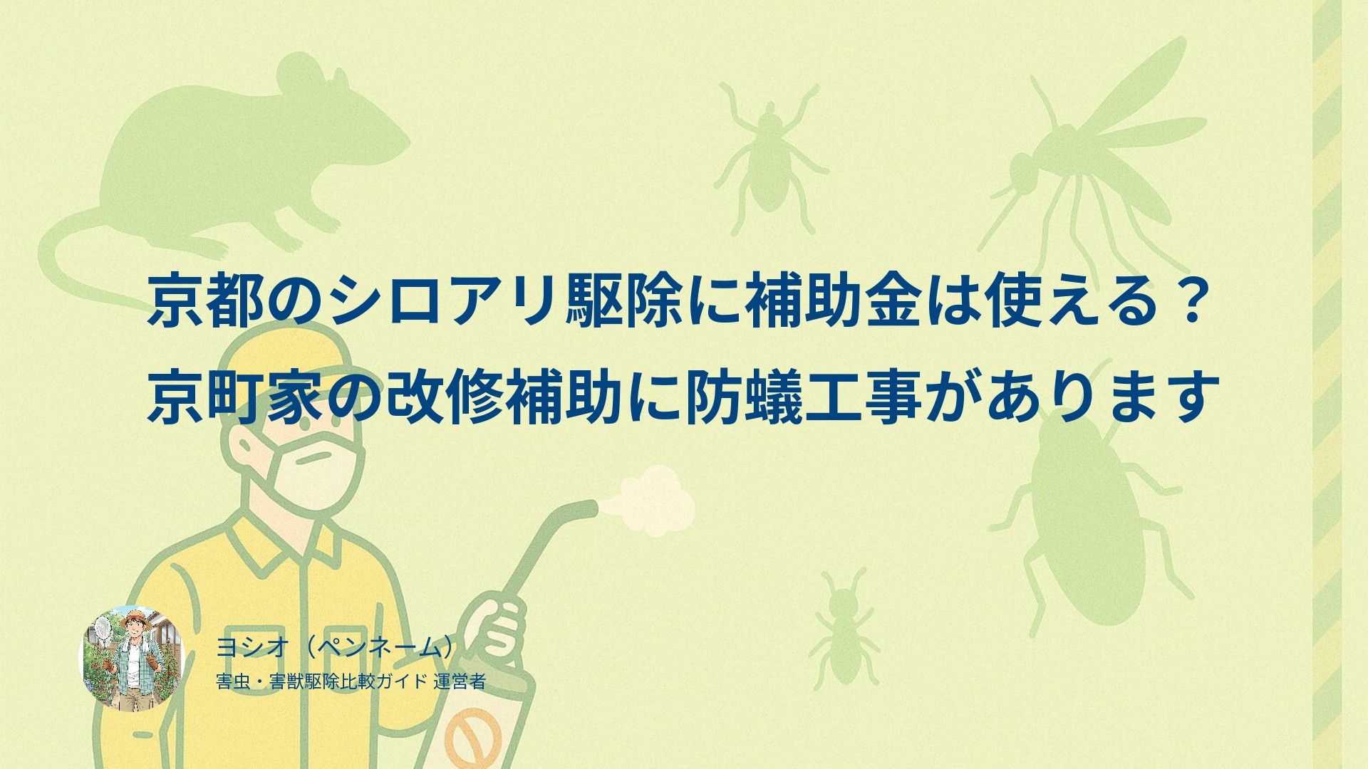 京都のシロアリ駆除に補助金は使える？京町家の改修補助に防蟻工事があります