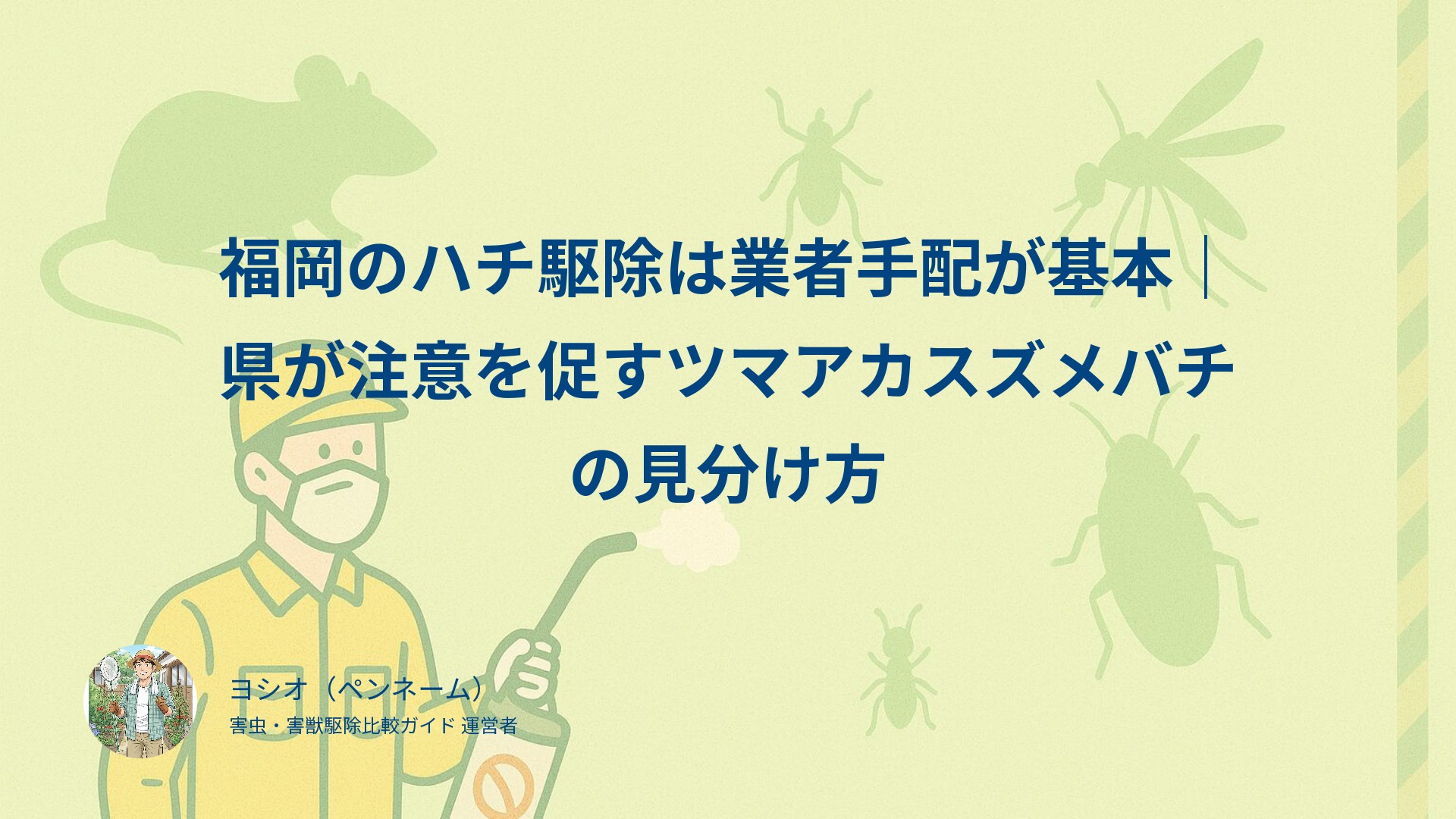 福岡のハチ駆除は業者手配が基本｜県が注意を促すツマアカスズメバチの見分け方