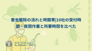 害虫駆除の流れと時間帯|10社の受付時間・夜間作業と所要時間を比べた
