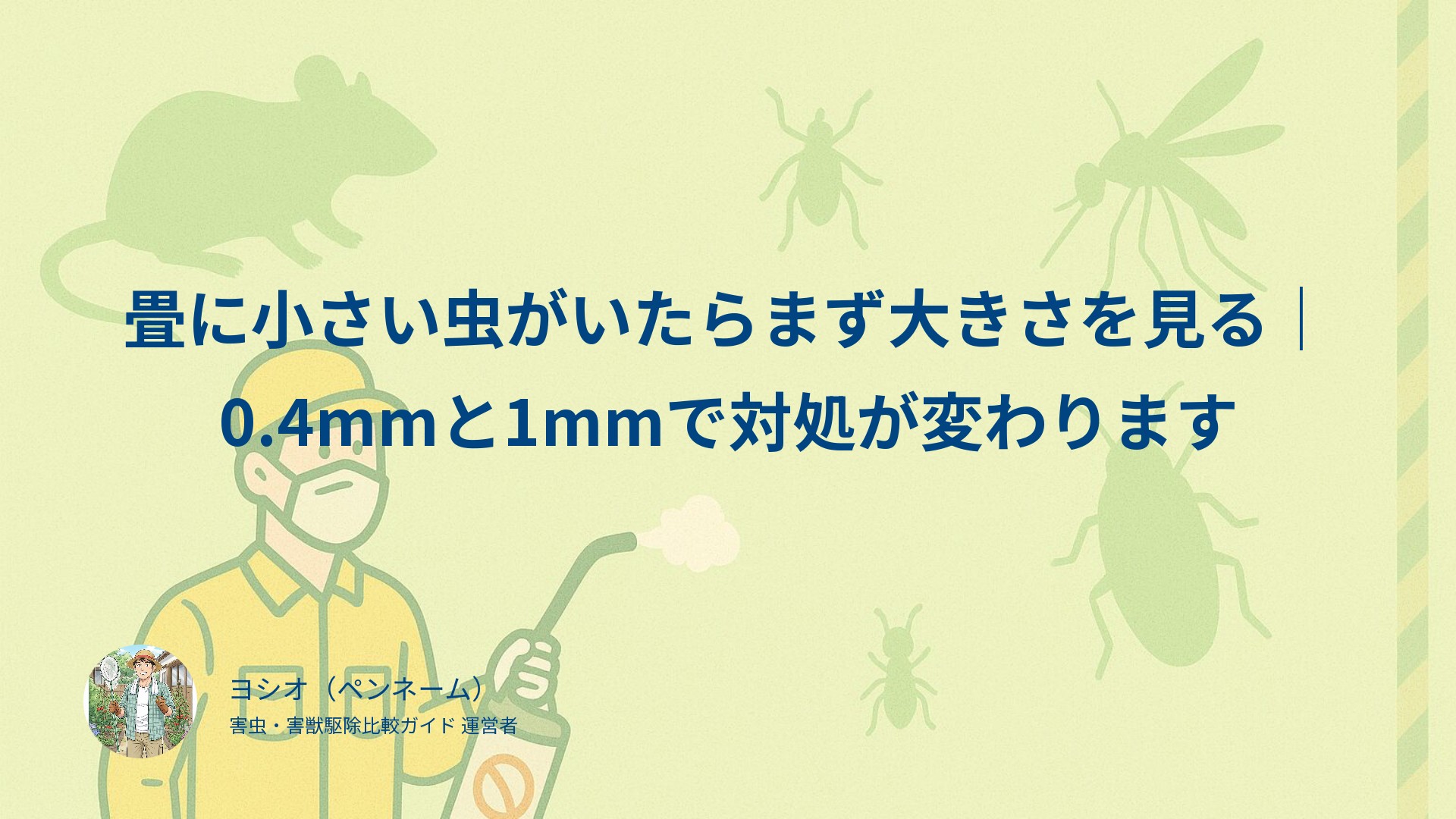 畳に小さい虫がいたらまず大きさを見る｜0.4mmと1mmで対処が変わります