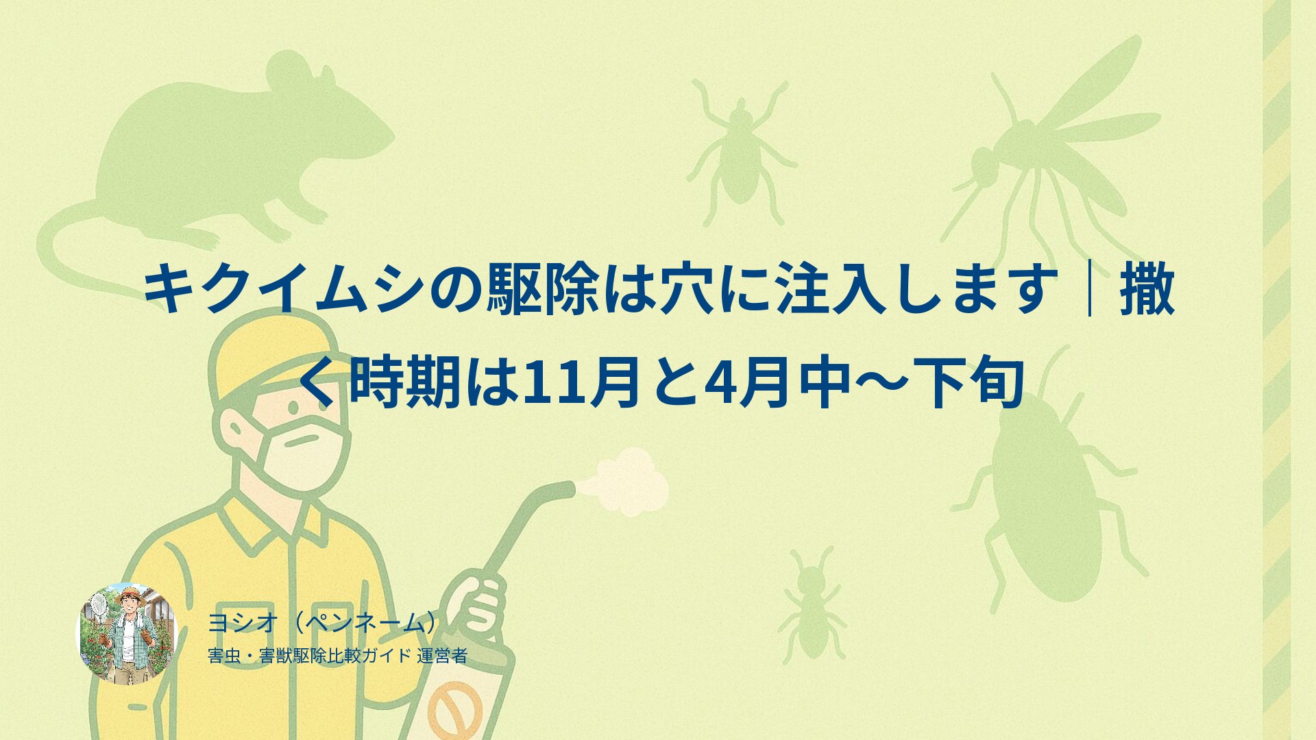 キクイムシの駆除は穴に注入します｜撒く時期は11月と4月中〜下旬