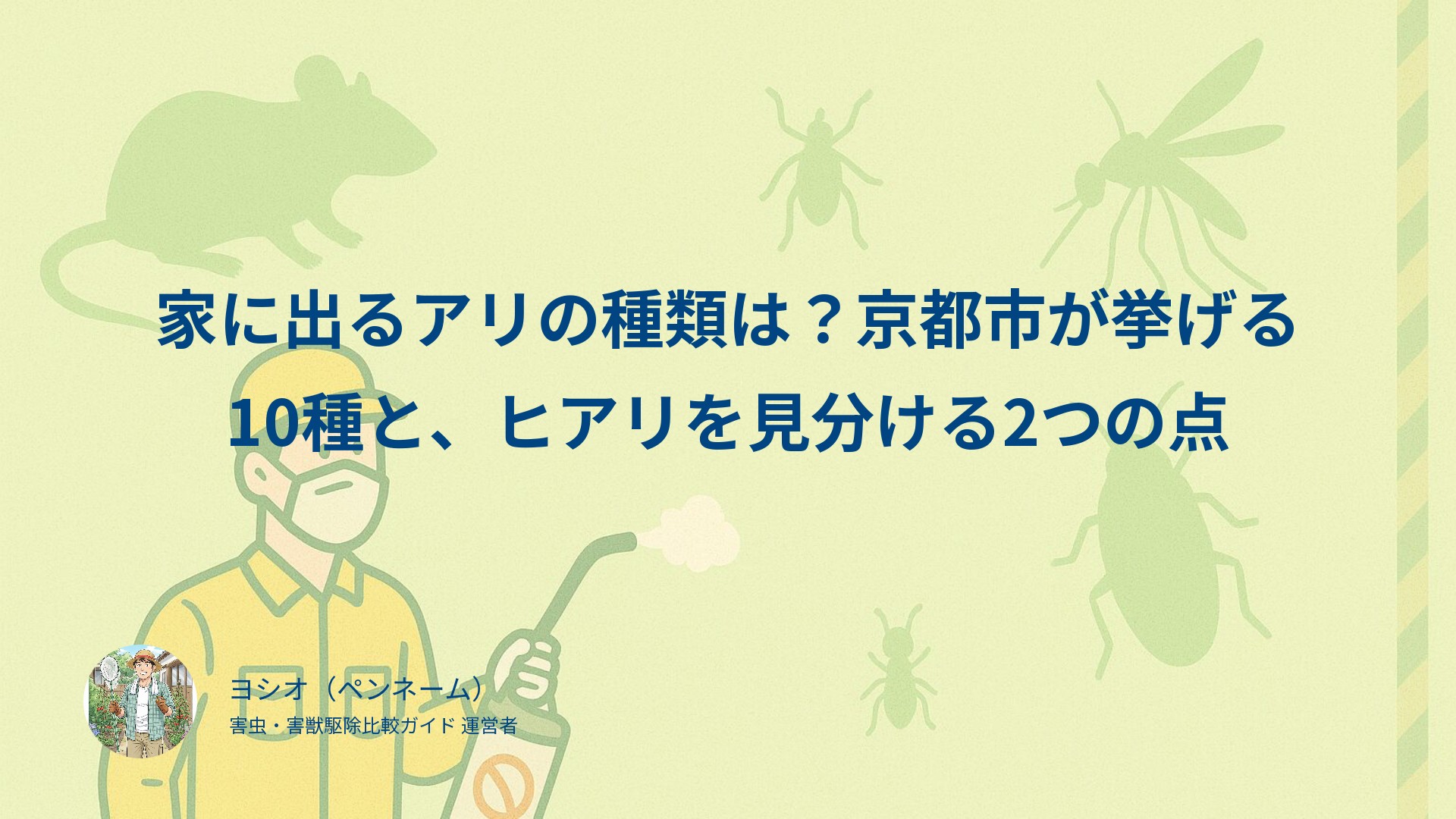 家に出るアリの種類は？京都市が挙げる10種と、ヒアリを見分ける2つの点