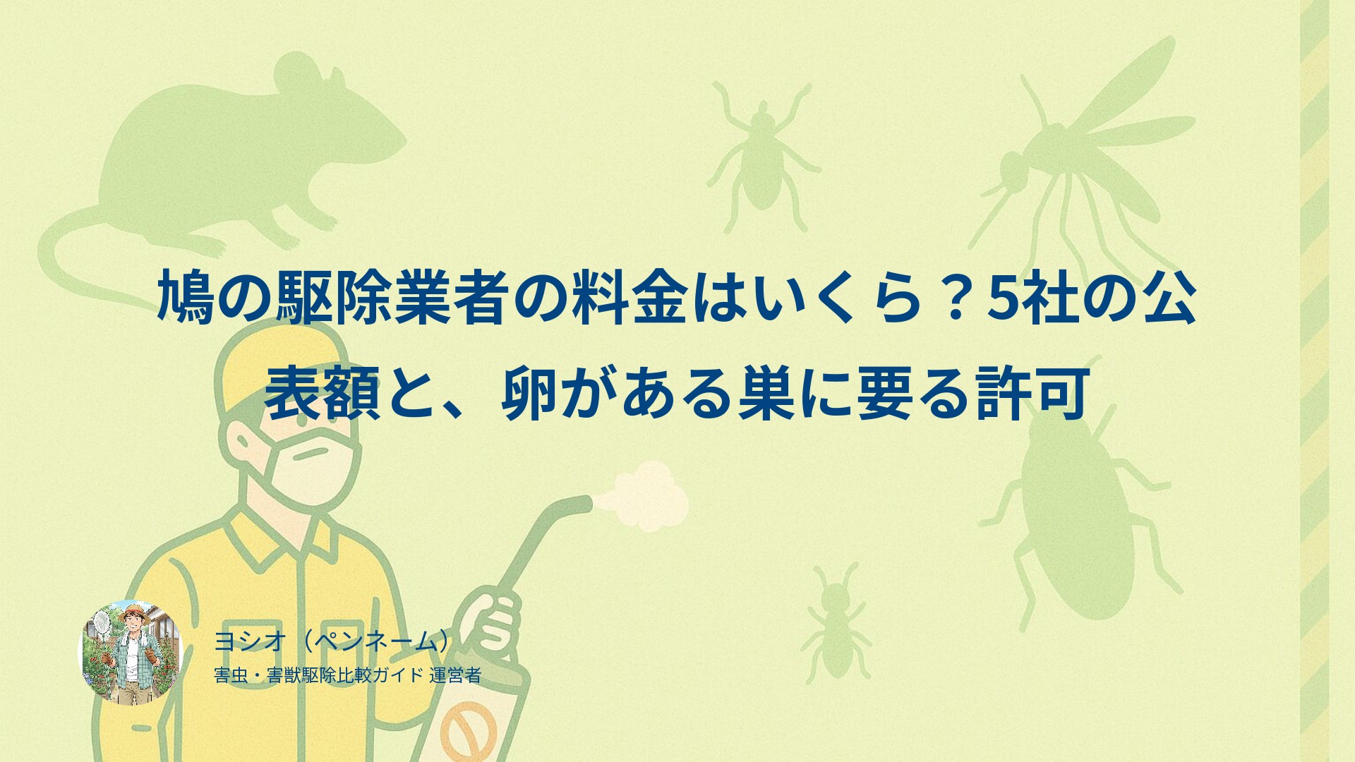 鳩の駆除業者の料金はいくら？5社の公表額と、卵がある巣に要る許可