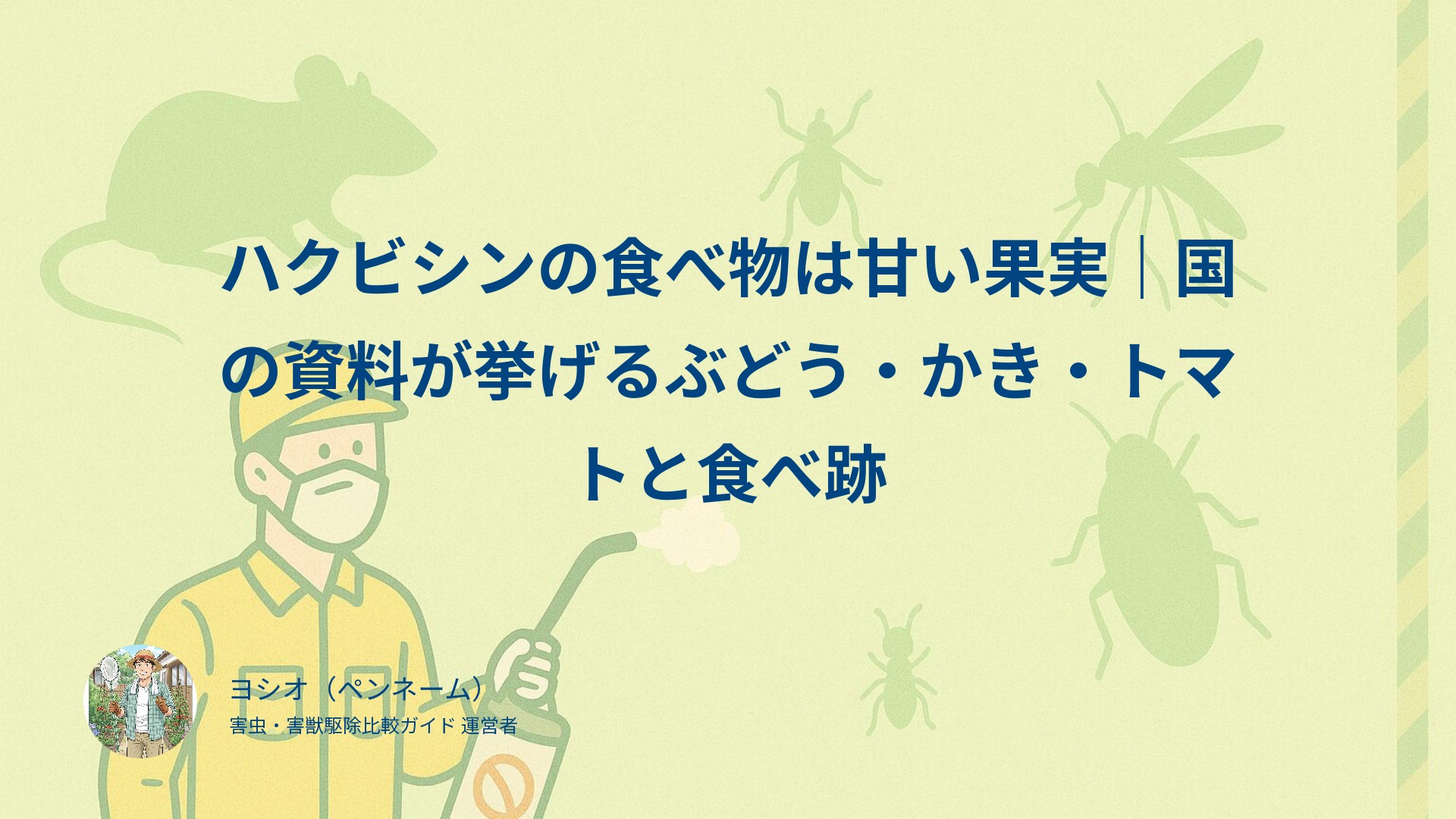 ハクビシンの食べ物は甘い果実｜国の資料が挙げるぶどう・かき・トマトと食べ跡